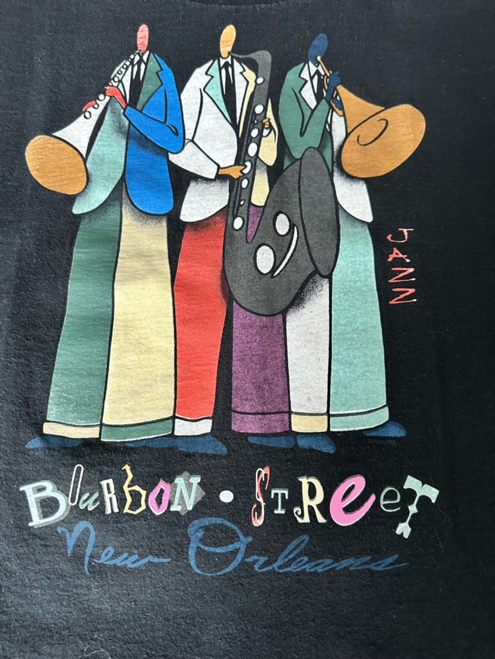 Black Bourbon Street Jazz Graphic Tee - Picture 2 of 8